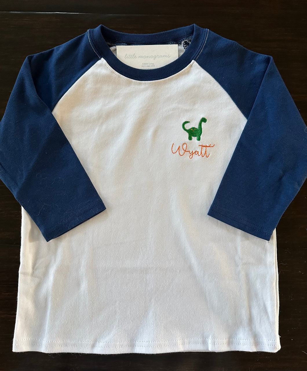 Raglan Long Sleeve Shirt with Motif- Toddler